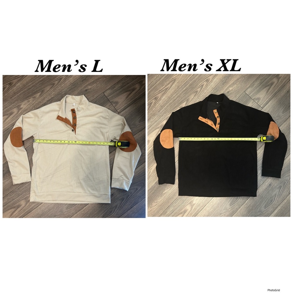 2 PC Men's Beige and Black Long Sleeve Shirts NWOT
